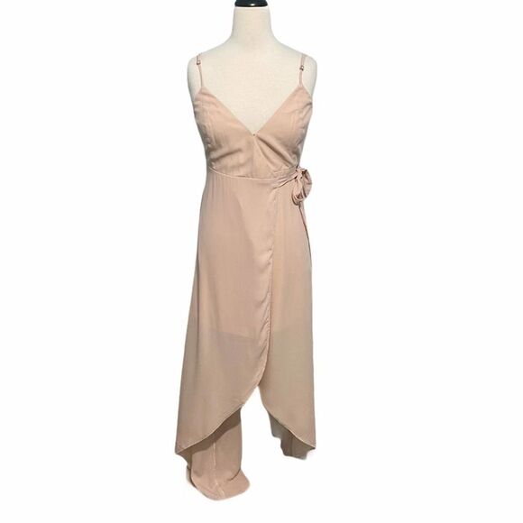 Show Me Your Mumu Mariah Wrap Dress‎ Blush Medium - Picture 2 of 16